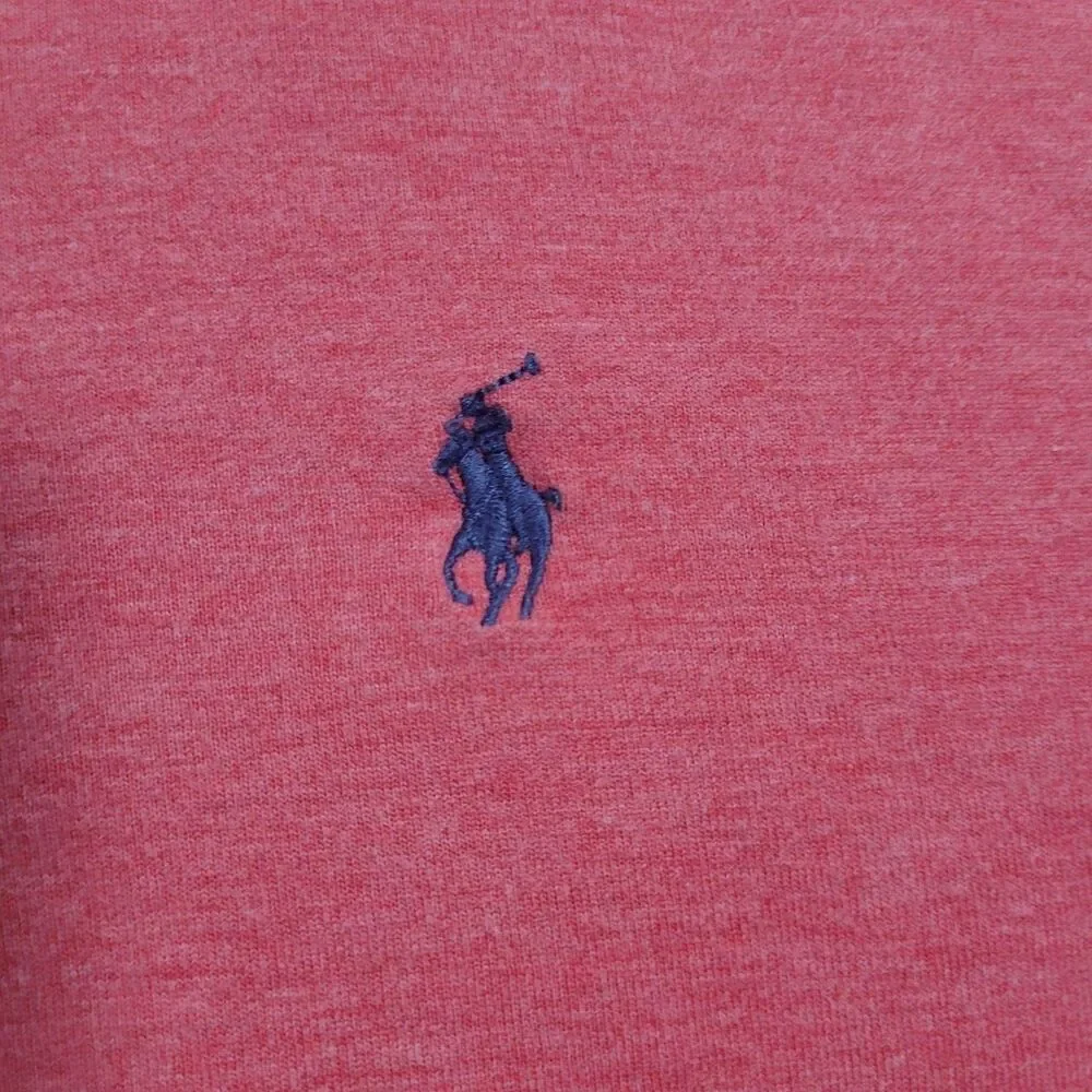 Polo Ralph Lauren Sweater Mens XL Red 1/4 Zip Mock Neck Cotton Blend Long Sleeve